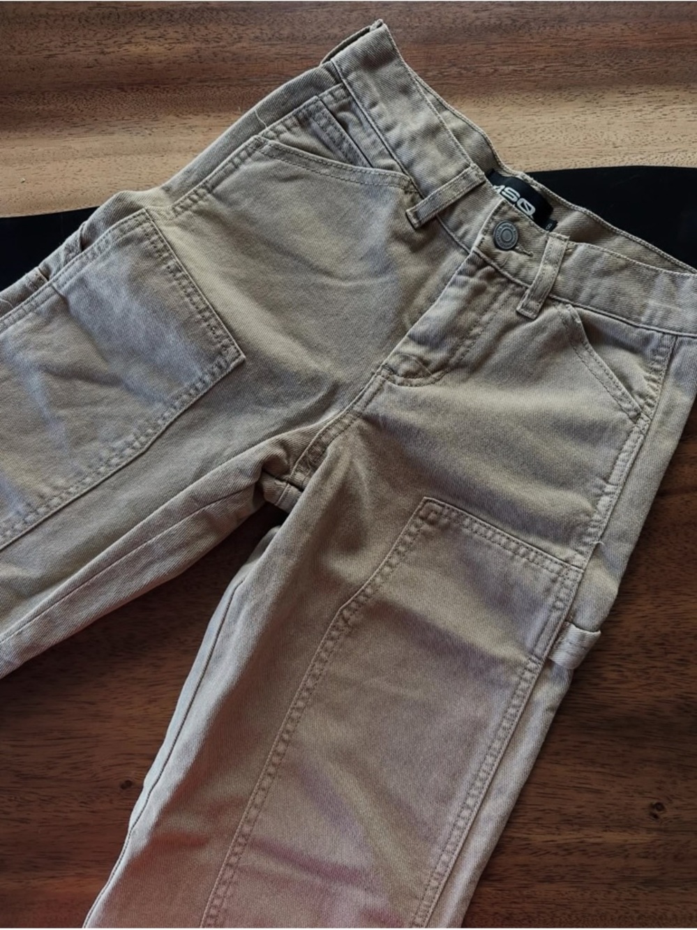 Boys Cargo Pants in Light Khaki